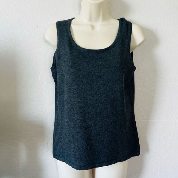 Cable & Gauge NWOT charcoal gray sleeveless sweater tank size medium - Picture 2 of 7